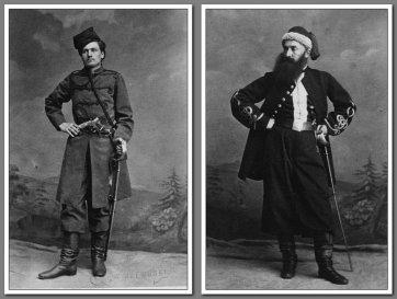 Powstańcy Styczniowi z 1863 roku: (od lewej) Emil Lampe i Lesiński. Fot. Rzewuski, Kraków.