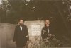 Rabin Hendelsman z Israela z Januszem Baranowskim na częstochowskim kirkucie, przy ohelu Rabina rok.1992.